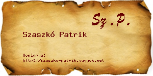 Szaszkó Patrik névjegykártya